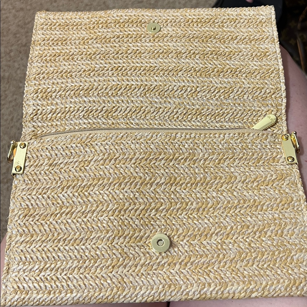 Dior Beige Woven Clutch with Pearl Accent - Picture 4 of 4